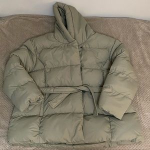 Women's Olive Puffer Jacket